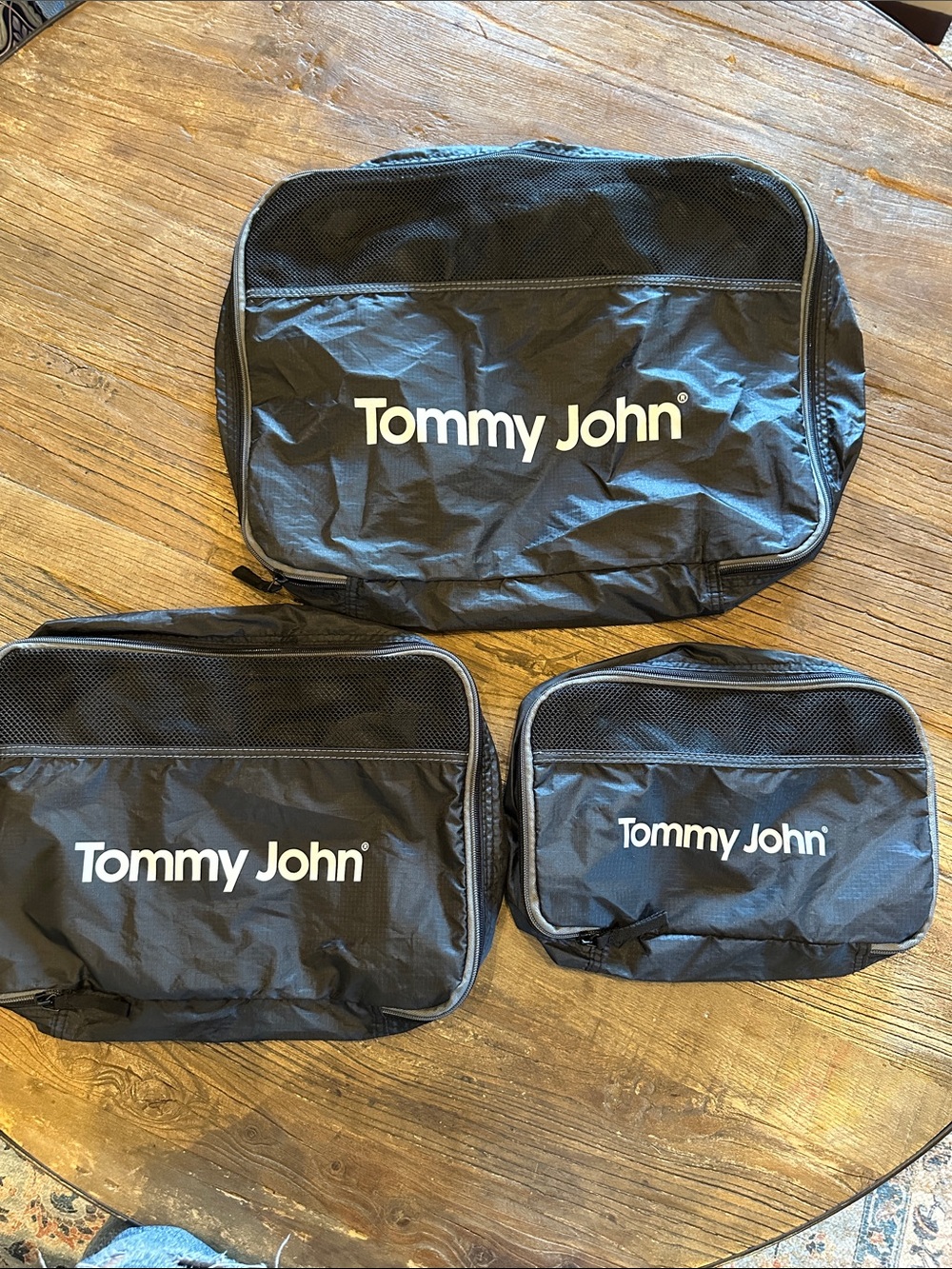Tommy John Black Toiletry & Packing Cube Trio